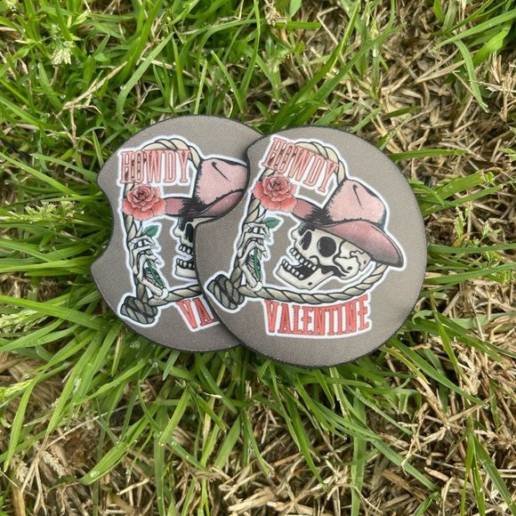 Howdy Valentine Car Coaster Set | Car Accessories | Valentine’s Day - Picture 7 of 12